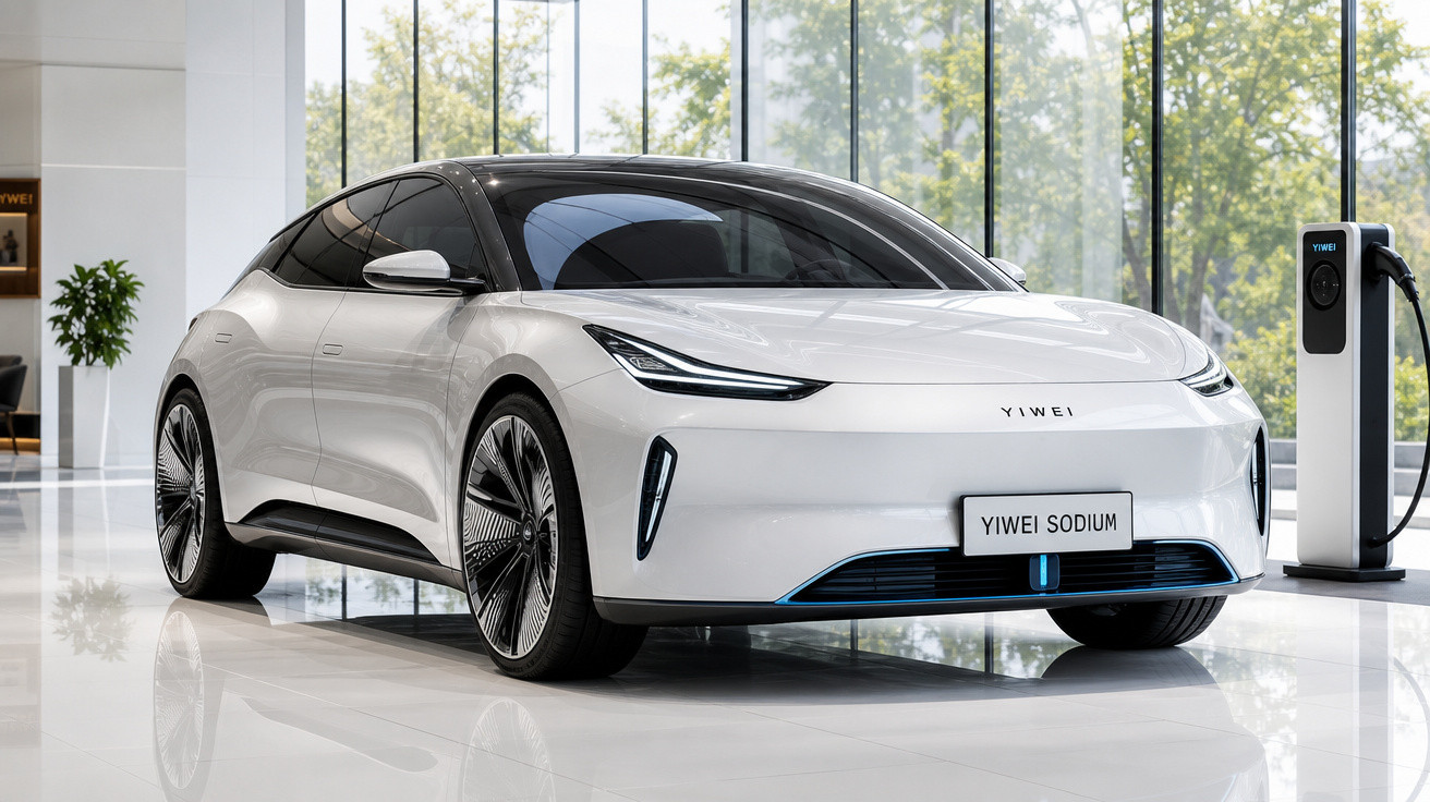 Carro elétrico branco estacionado próximo a carregador em ambiente moderno e iluminado.